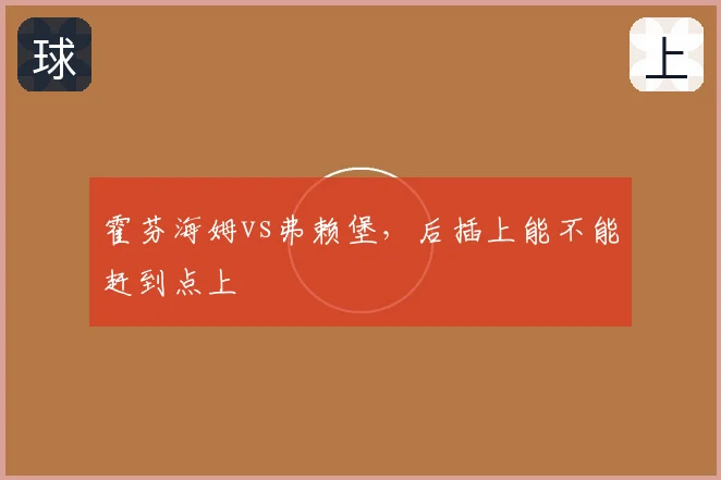 霍芬海姆vs弗赖堡，后插上能不能赶到点上